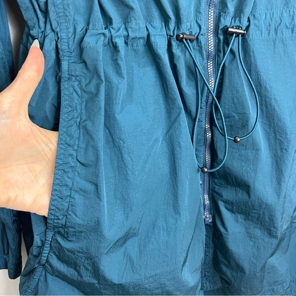 NWT TENTREE teal blue women's recycled nylon long jacket in reflecting pond M - Picture 13 of 17